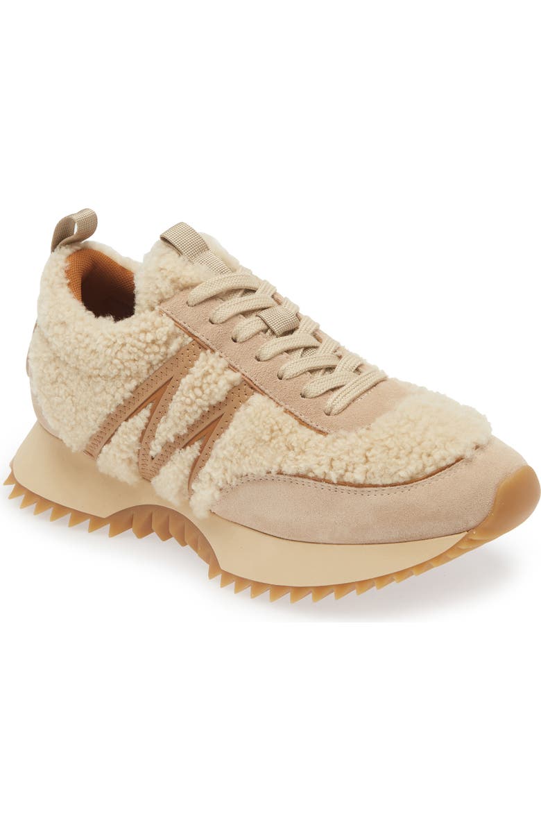 Moncler Pacey Genuine Shearling Sneaker, Main, color,