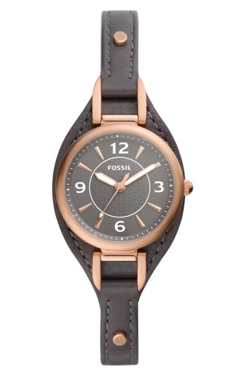 Carlie Leather Strap Watch, 28mm