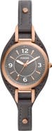 Fossil Carlie Leather Strap Watch, 28mm