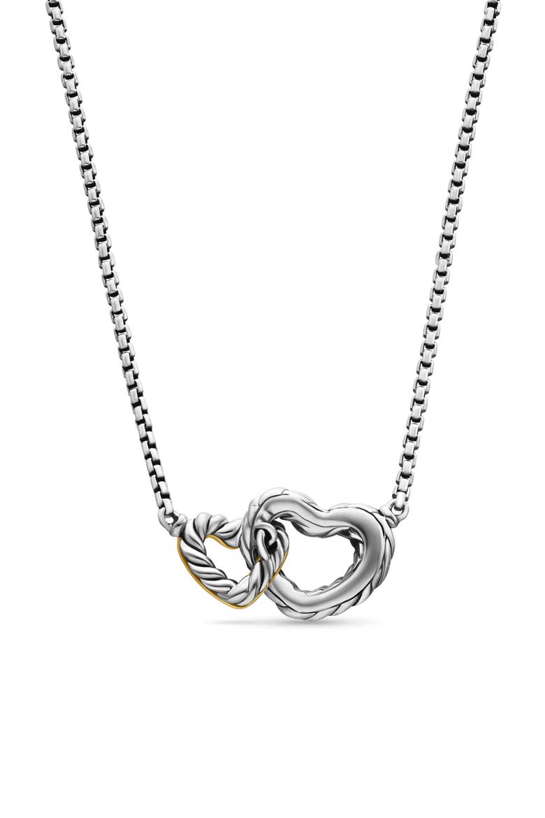 Cable Collectibles® Interlocking Heart Necklace, Alternate, color, SILVER