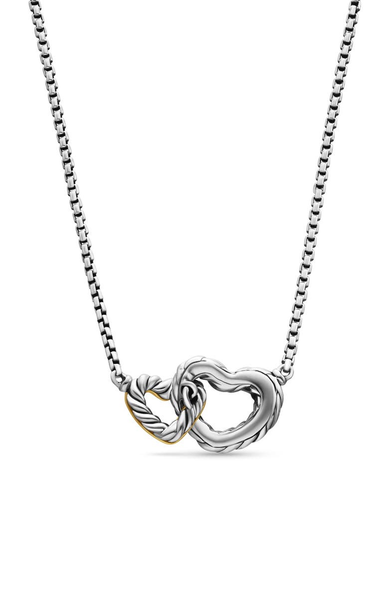 David Yurman Cable Collectibles<sup>®</sup> Interlocking Heart Necklace, Alternate, color, Silver
