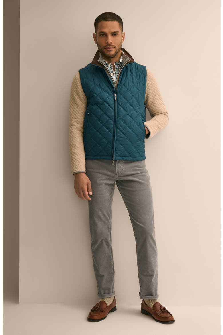 Diamond Quilted Vest, Alternate, color, MAJOLICA BLUE