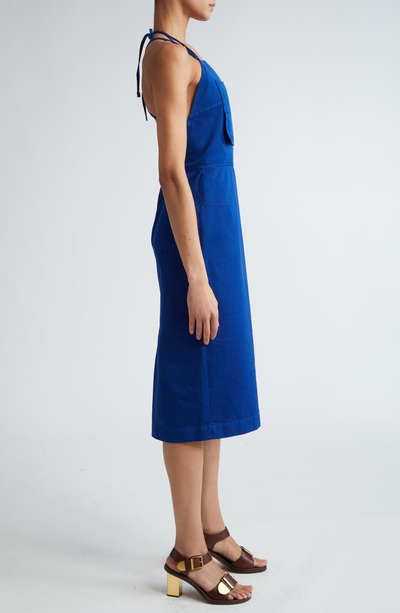 Max Mara Temide Sleeveless Cotton Poplin Belted Dress, Alternate, color, Cornflower Blue