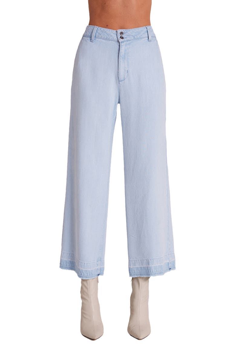 Saige Wide Leg Crop Jeans, Main, color, LIGHT STREAKY WASH