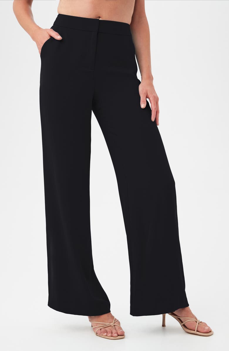 Trina Turk Shashina Wide Leg Pants, Alternate, color, Black