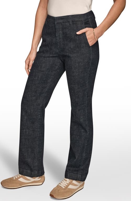 Donna Karan New York The Donna Straight Leg Woven Pants In Black