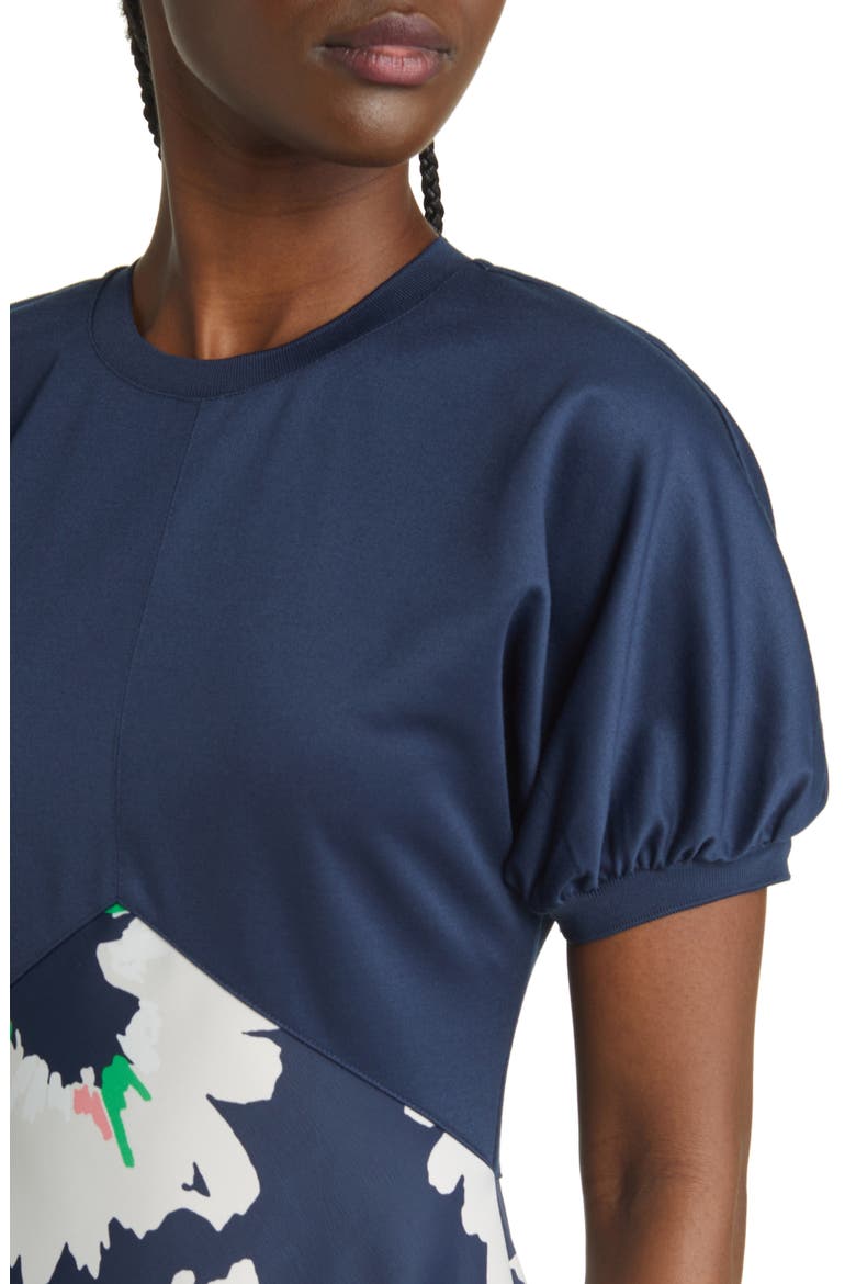 Daysiah Floral Puff Sleeve Dress, Alternate, color, DARK NAVY