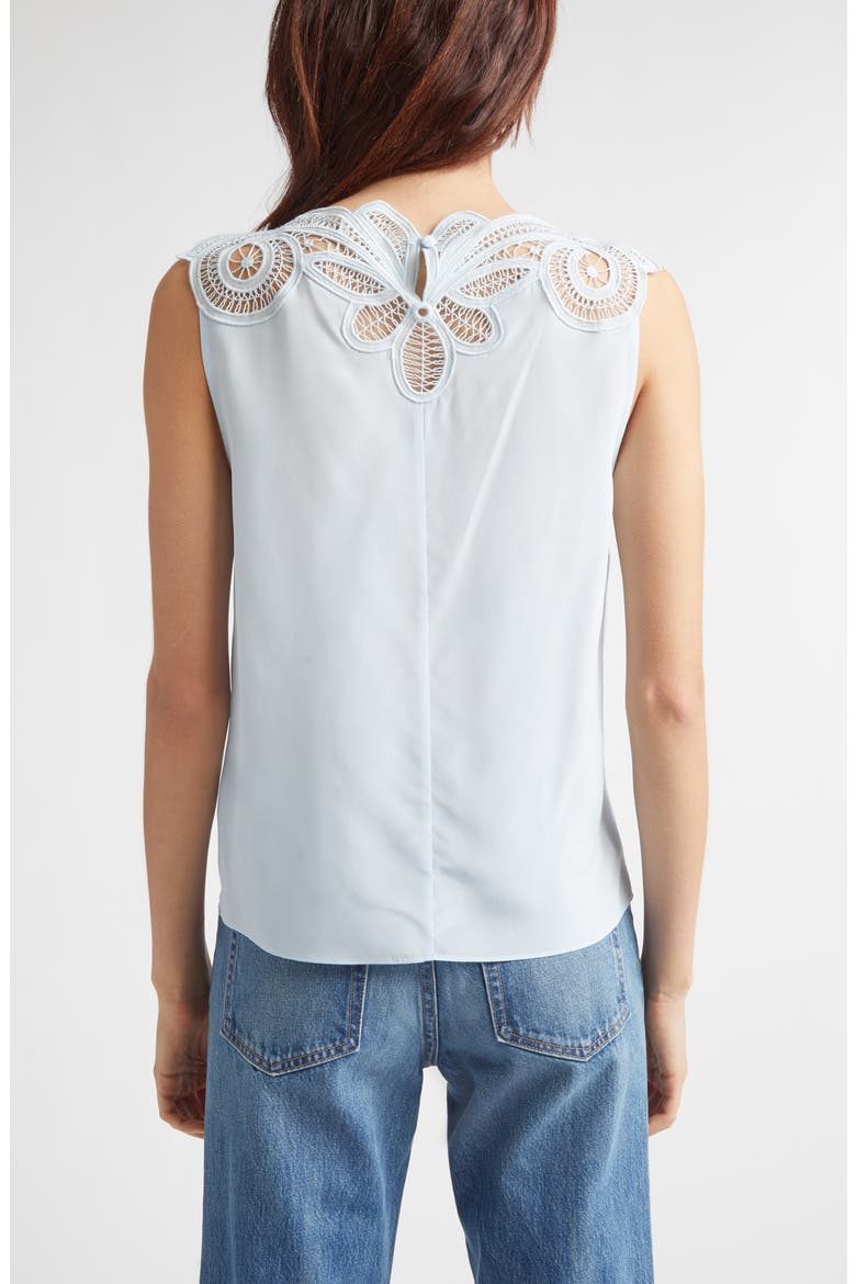 Rea Silk Embroidered Top, Alternate, color, ADRIATIC
