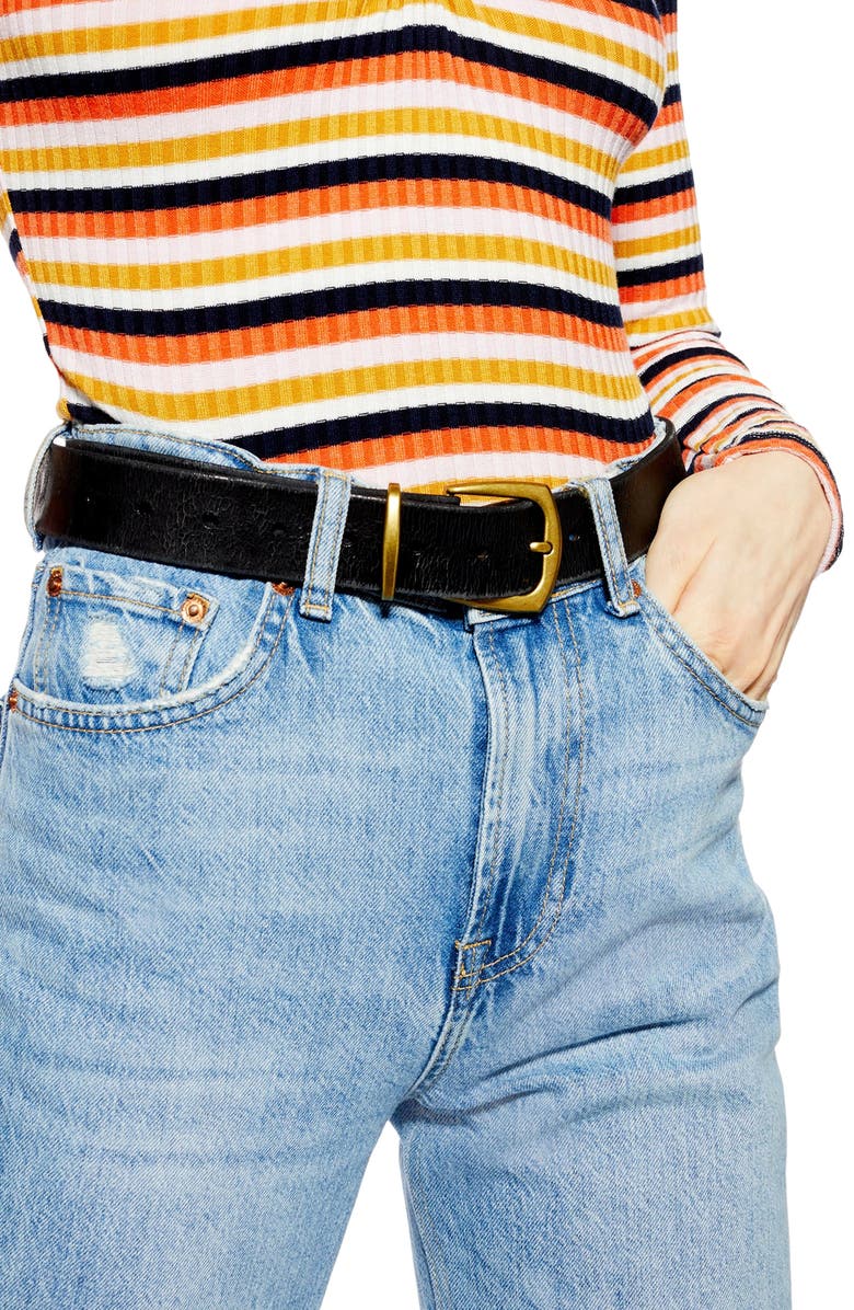 Topshop Everyday Leather Belt, Alternate, color, 