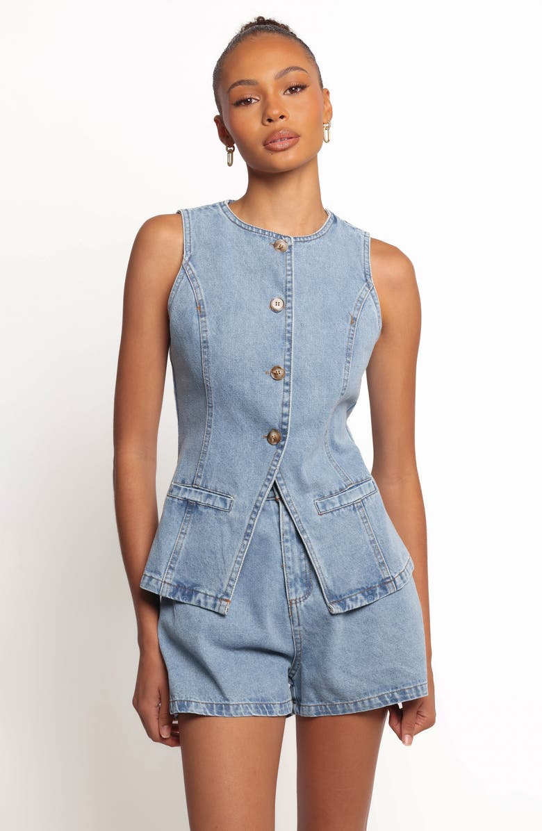 Petal & Pup Almana Denim Vest & Shorts Set, Alternate, color,