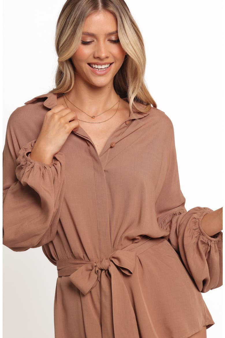 Pali Long Sleeve Romper, Alternate, color, MOCHA