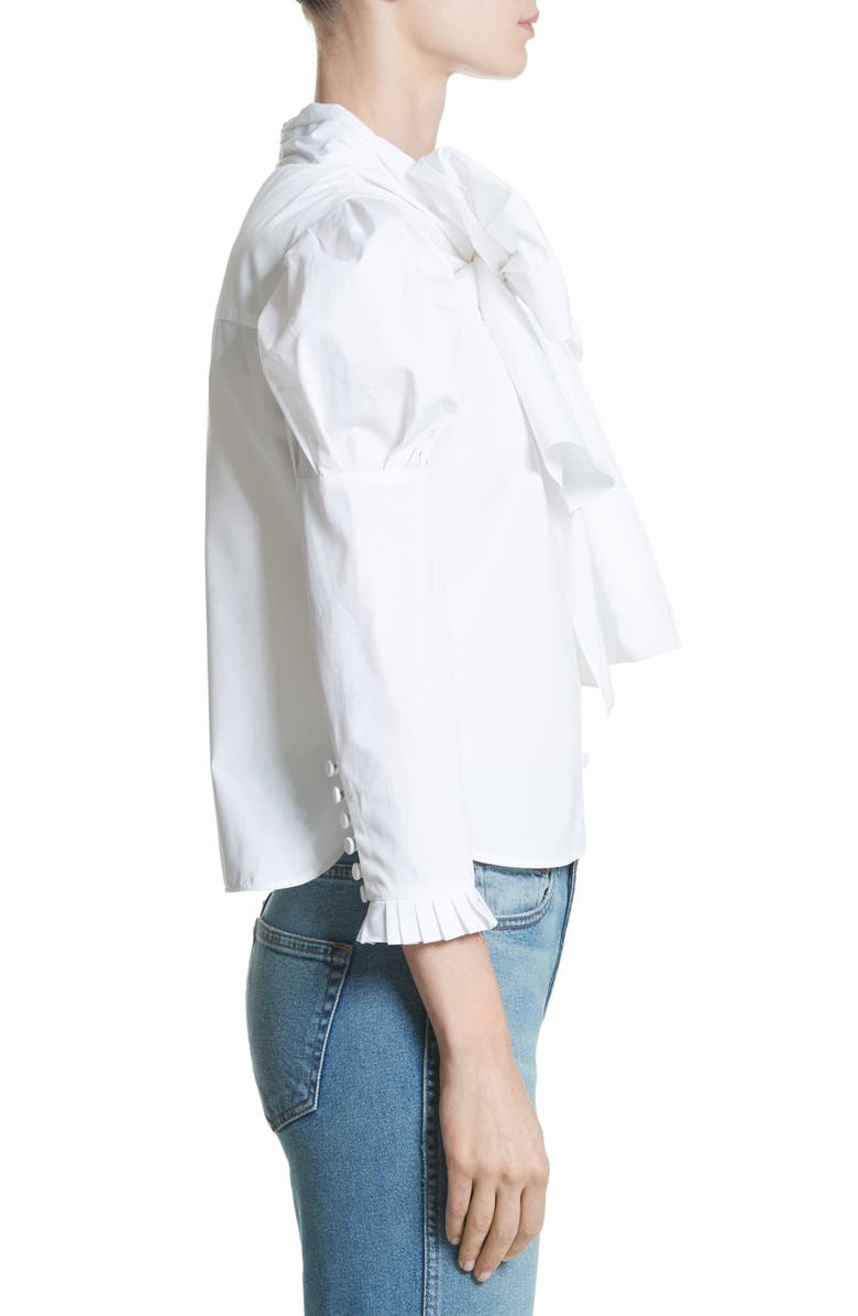 Khaite Sophie Tie Neck Blouse, Alternate, color,