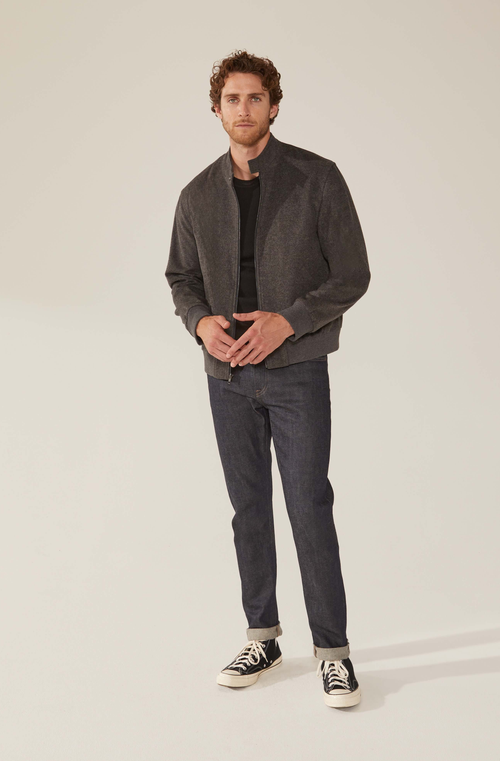 Italic Chase Cashmere-wool Bomber Jacket In Charcoal