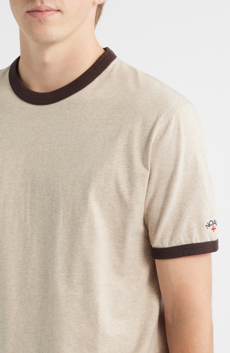 Noah Core Logo Heathered Ringer T-Shirt, Alternate, color, Tan