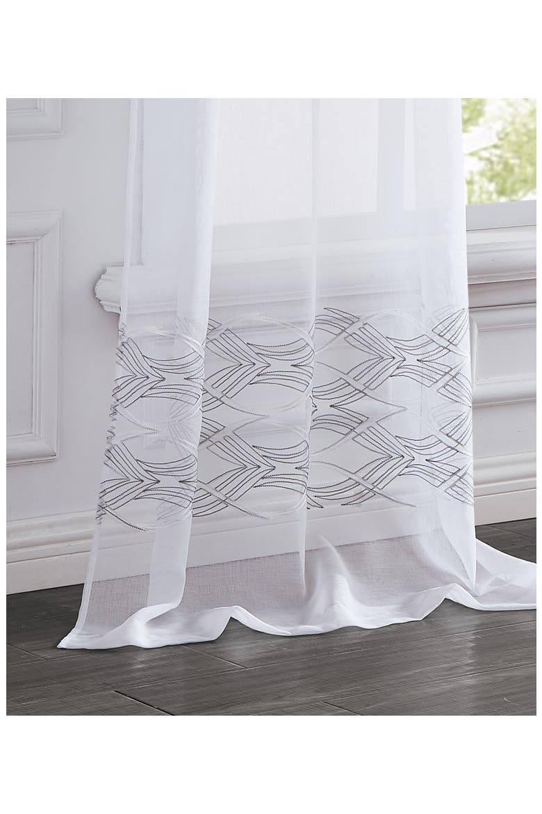 Set of 2 Sheer Curtain Panels, Alternate, color, SILVER WHITE