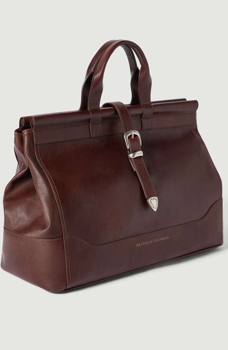Brunello Cucinelli Calfskin bag, Alternate, color, Burgundy