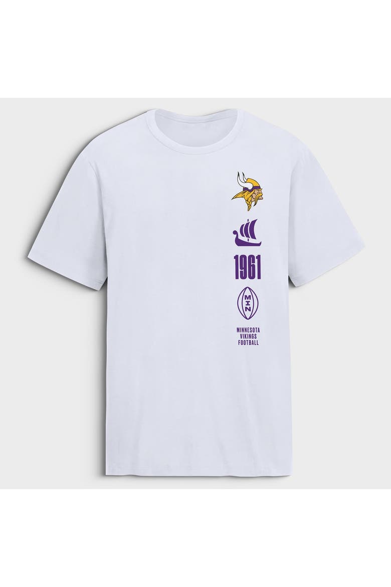 Men's Fanatics White Minnesota Vikings Breaking Tackles Legacy Cotton T-Shirt, Main, color, White