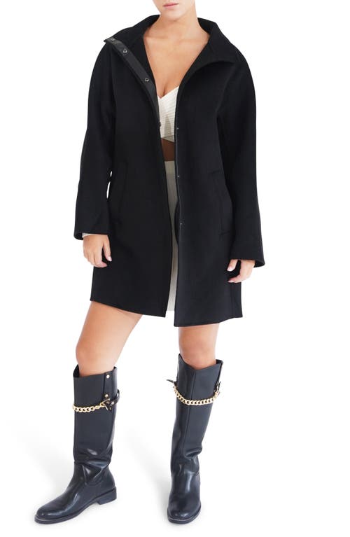 Belle & Bloom Come On Over Trimmed Coat In Black