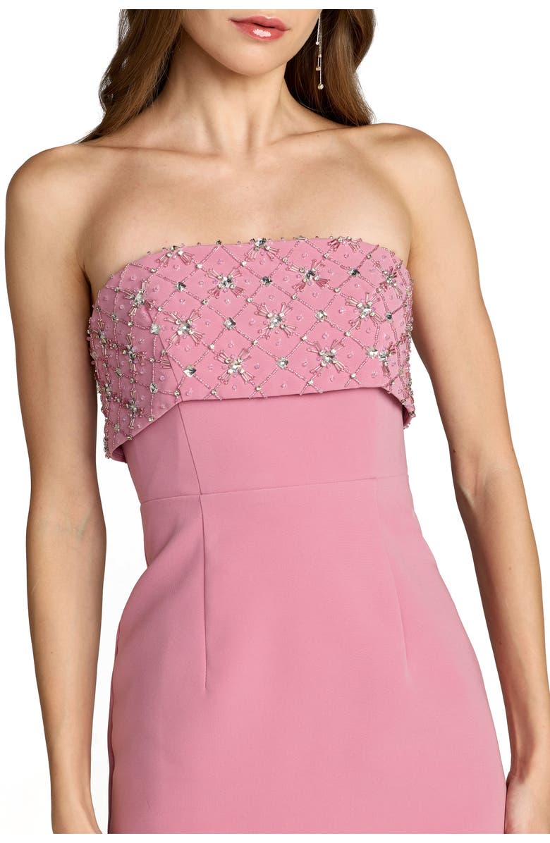 Mac Duggal Strapless Crepe Rhinestone Ankle Length Dress, Alternate, color, Orchid