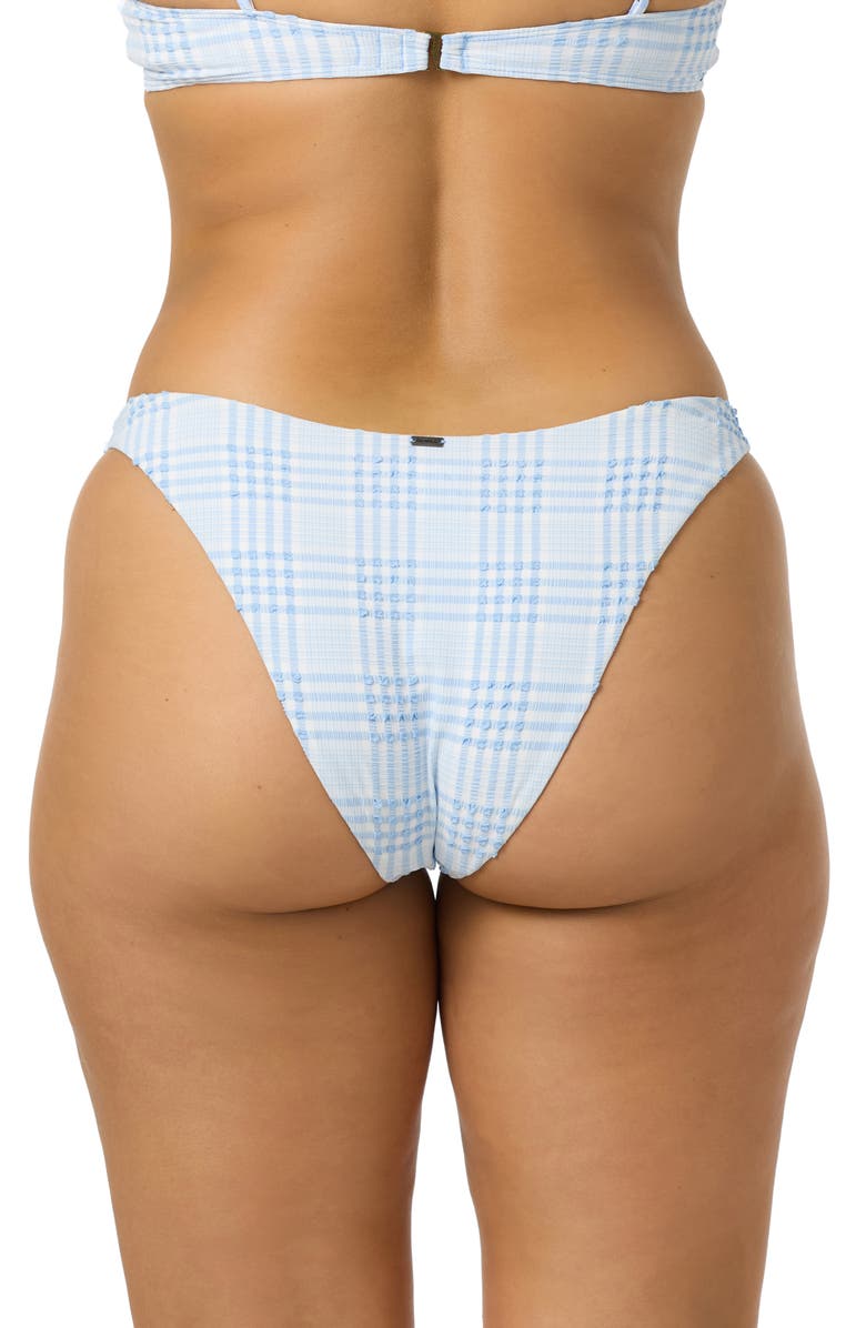 O'Neill Catamaran Plaid Flamenco Bikini Bottoms, Alternate, color, Azurine