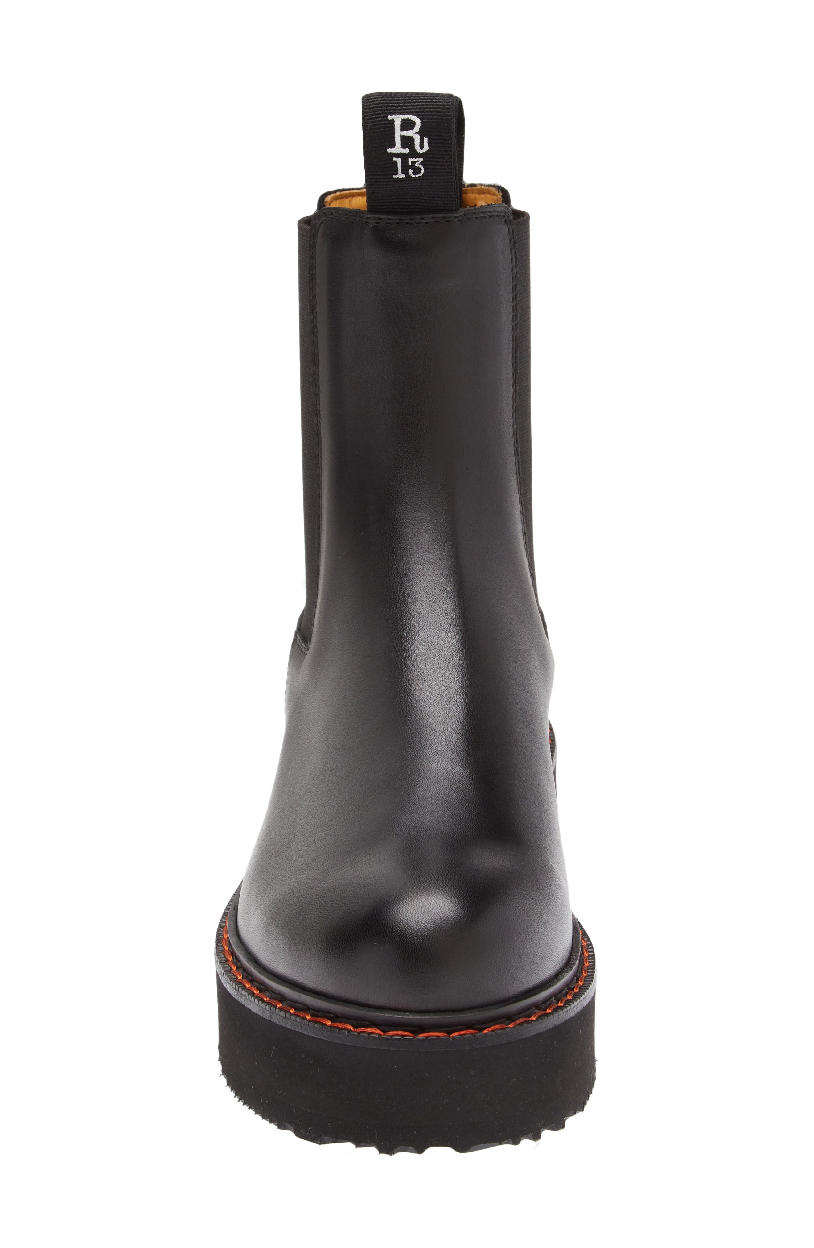 R13 Platform Chelsea Boot, Alternate, color, Black