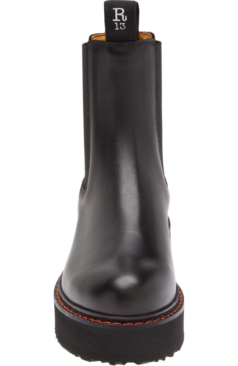 R13 Platform Chelsea Boot, Alternate, color, Black