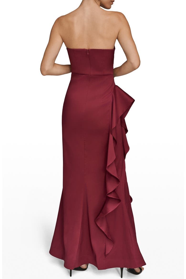 Strapless Ruffle Dress, Alternate, color, SANGRIA