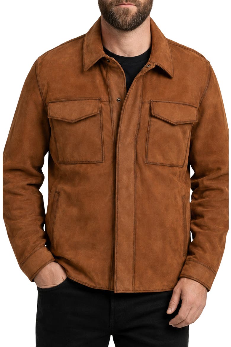 Leather Shacket, Main, color, LIGHT BROWN