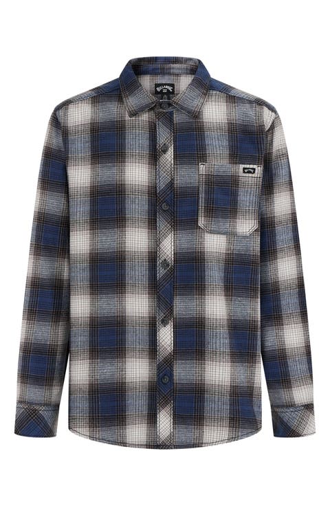 Kids' Coastline Plaid Button-Up Overshirt (Big Kid)