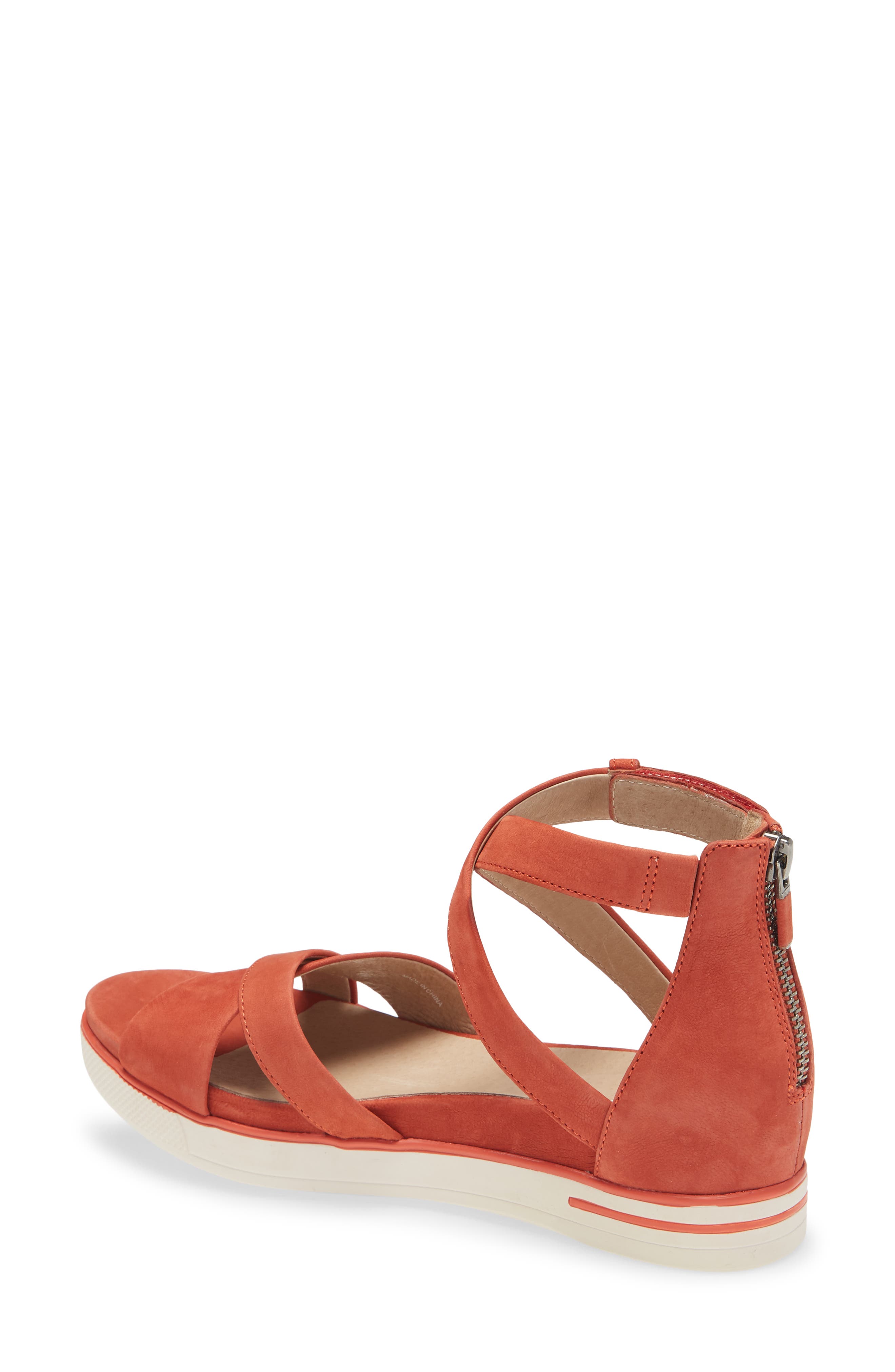 Sally Wedge Sandal, Alternate, color, TOMATO NUBUCK LEATHER