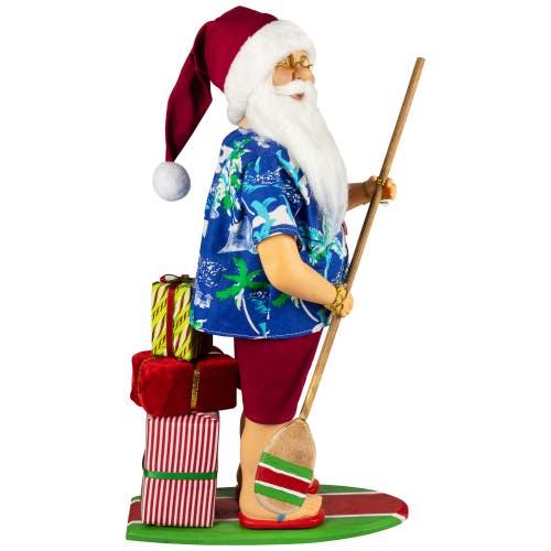 Northlight Santa On A Paddle Board Christmas Figure In Blue