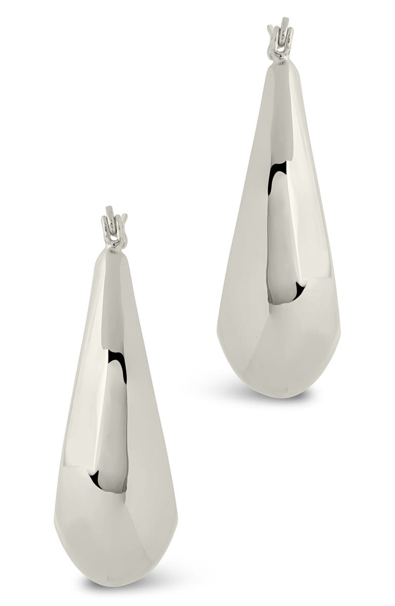 Sterling Forever Autumn Elongated Drop Hoop Earrings, Alternate, color, 