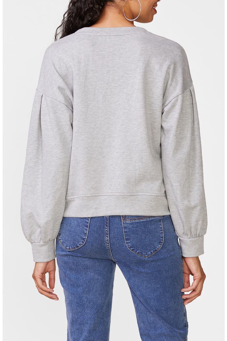 Oversized Flower Graphic Sweatshirt, Alternate, color, HTHR GREY