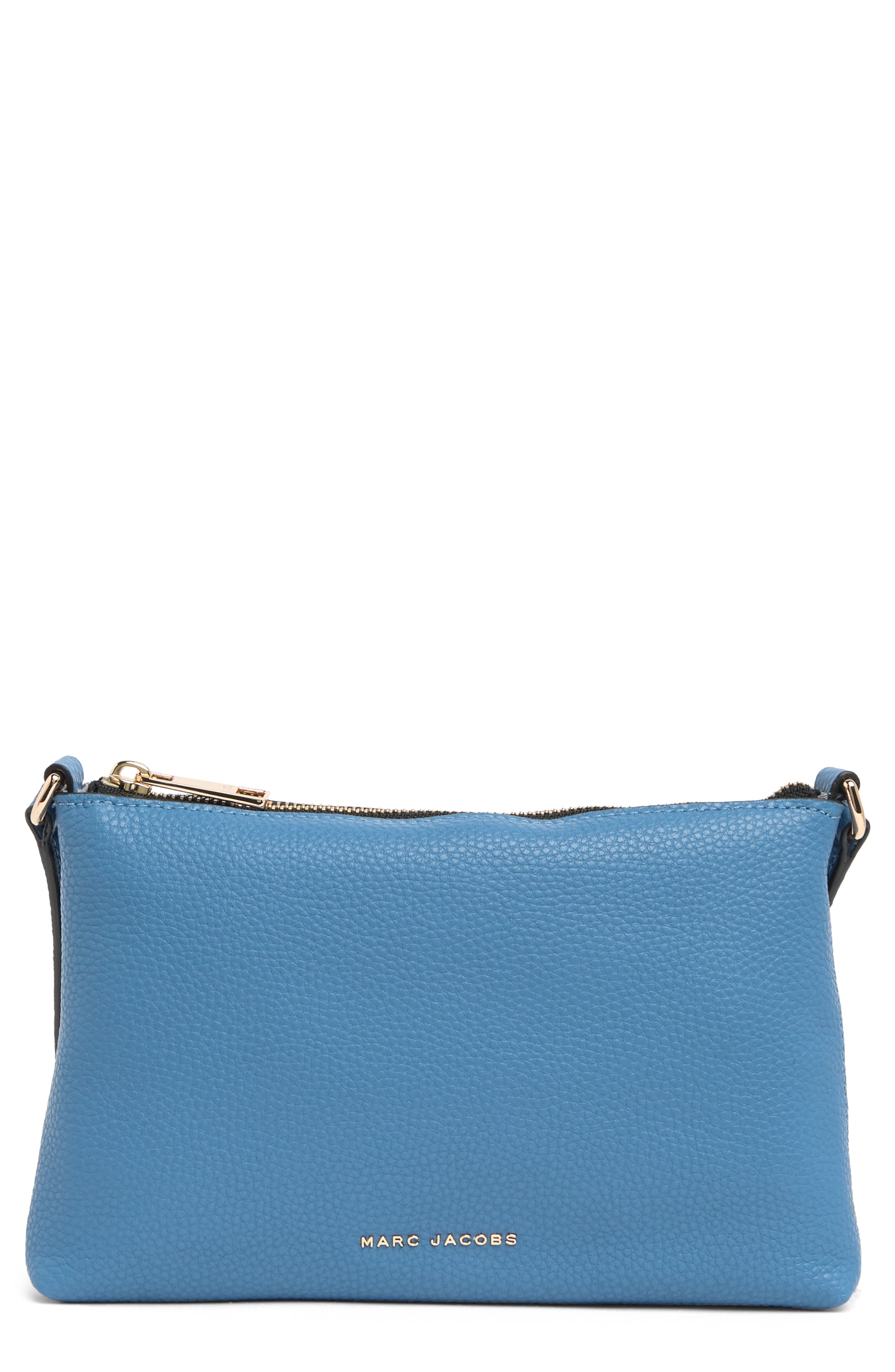 The Cosmo Leather Crossbody Bag, Main, color, BLUE HAVEN