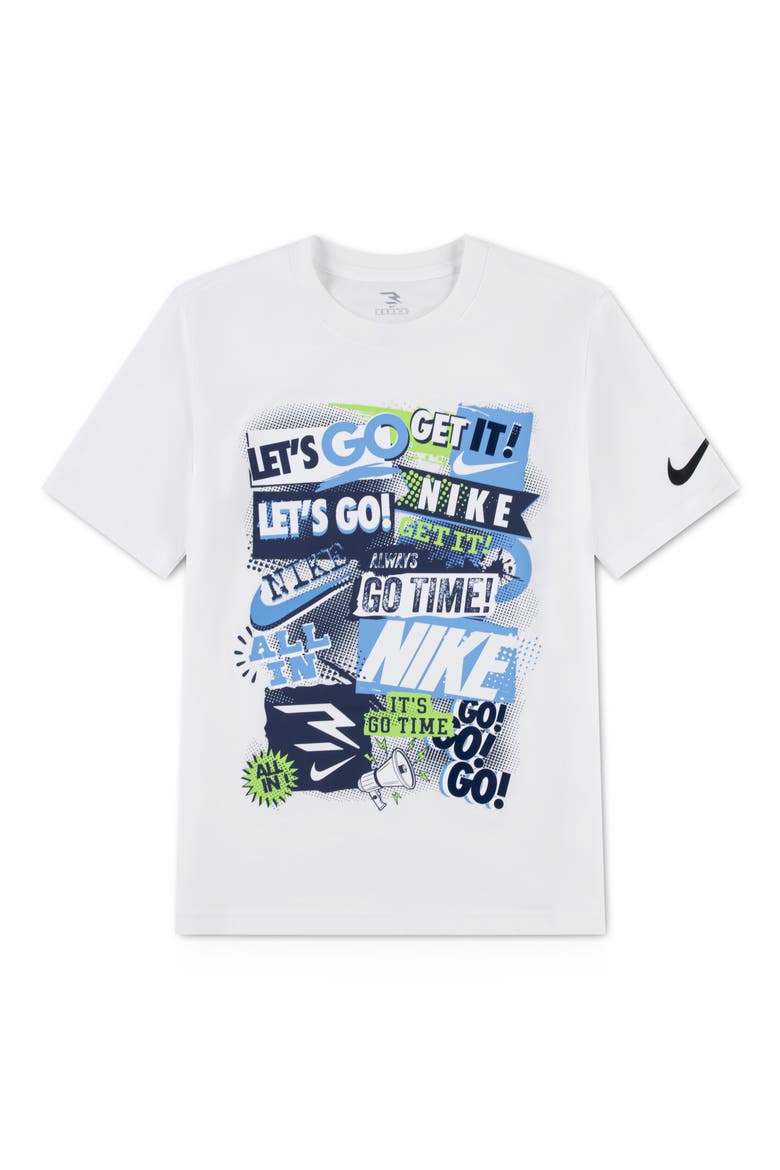 Kids' Collage Graphic Tee, Main, color, WHITE