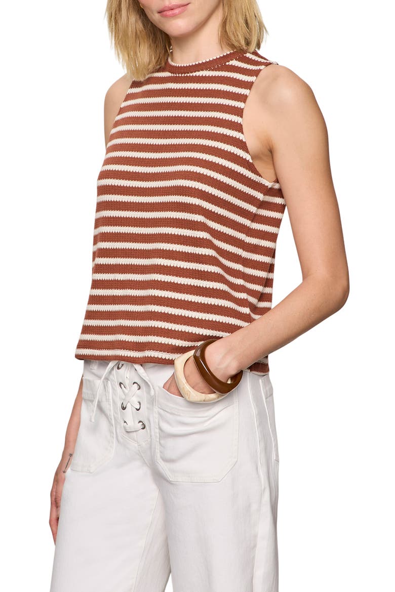 Campari Stripe Tank, Alternate, color, CLAY BROWN