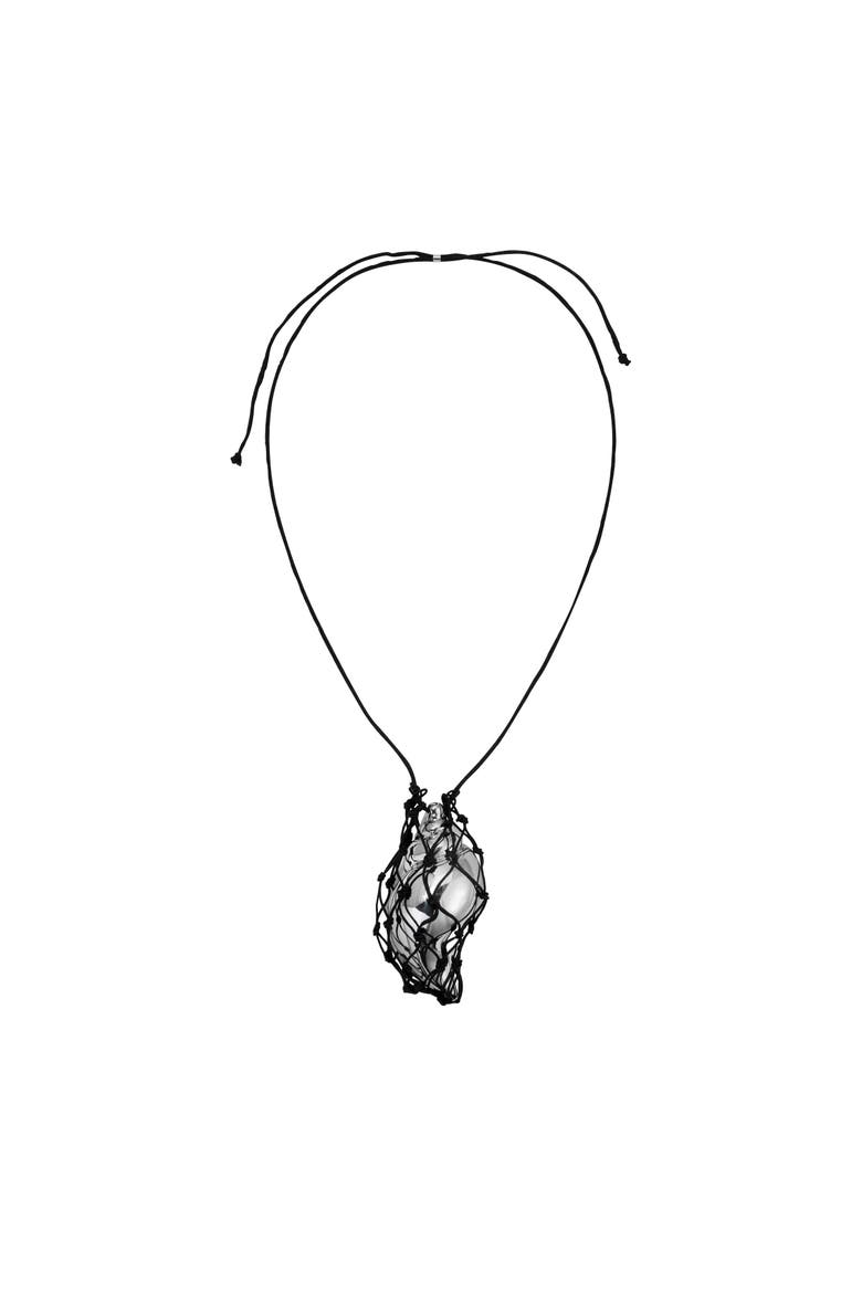 Sterling Necklace, Main, color, Black/Silver