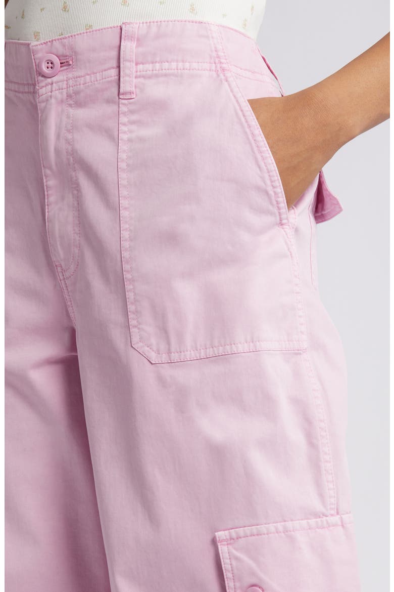 Twill Wide Leg Cargo Pants, Alternate, color, PURPLE PASTEL