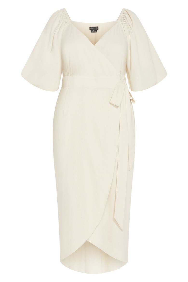 Claudine Wrap Dress, Alternate, color, CREAM