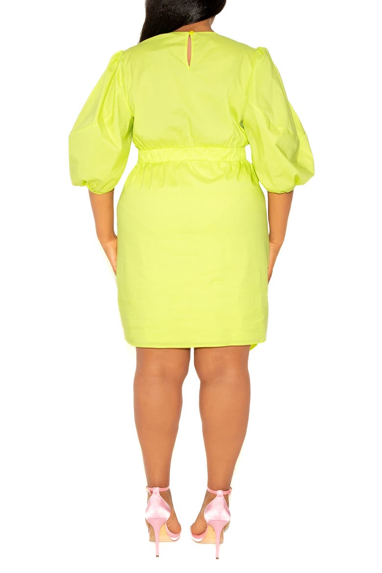 Puff Sleeve Ruffle Dress, Alternate, color, APPLE GREEN