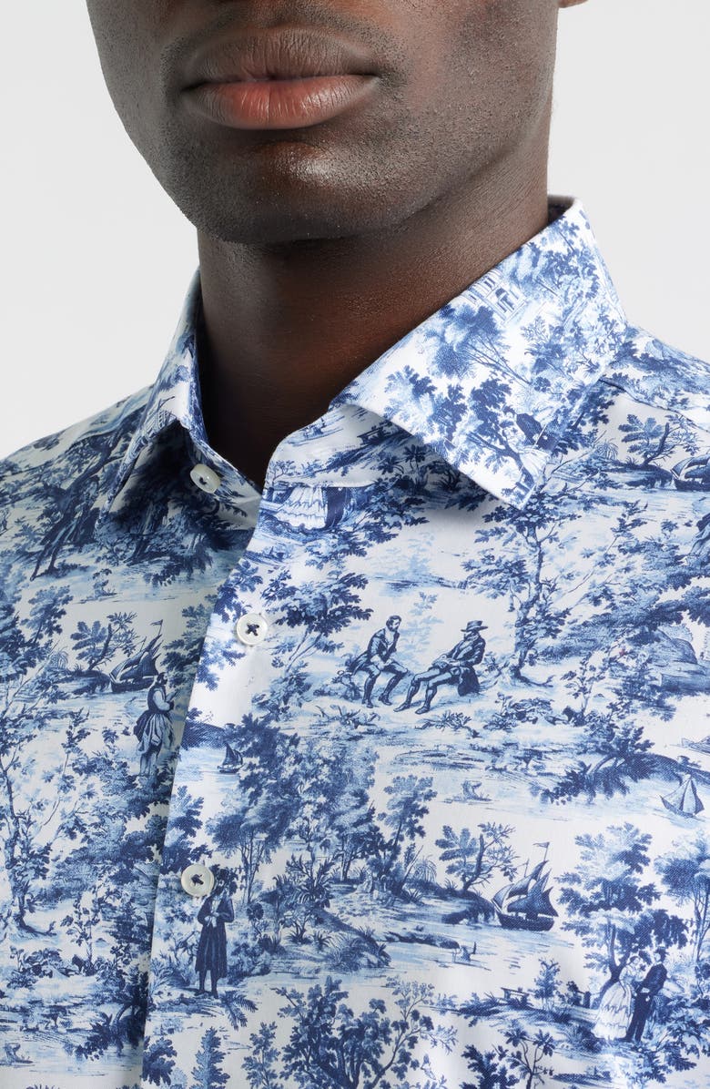 1863 by Eterna Modern Fit Toile Non-Iron Cotton Dress Shirt, Alternate, color, Blue Grey