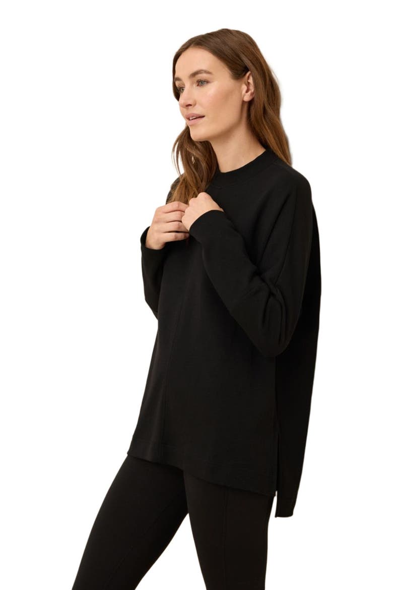 Organic Cotton Airplane Long Sleeve Poncho, Alternate, color, Black