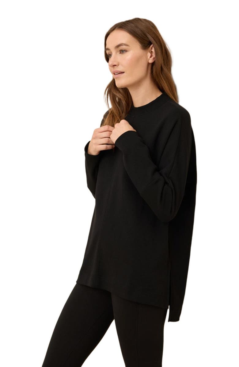 Pact Organic Cotton Airplane Long Sleeve Poncho, Alternate, color, Black