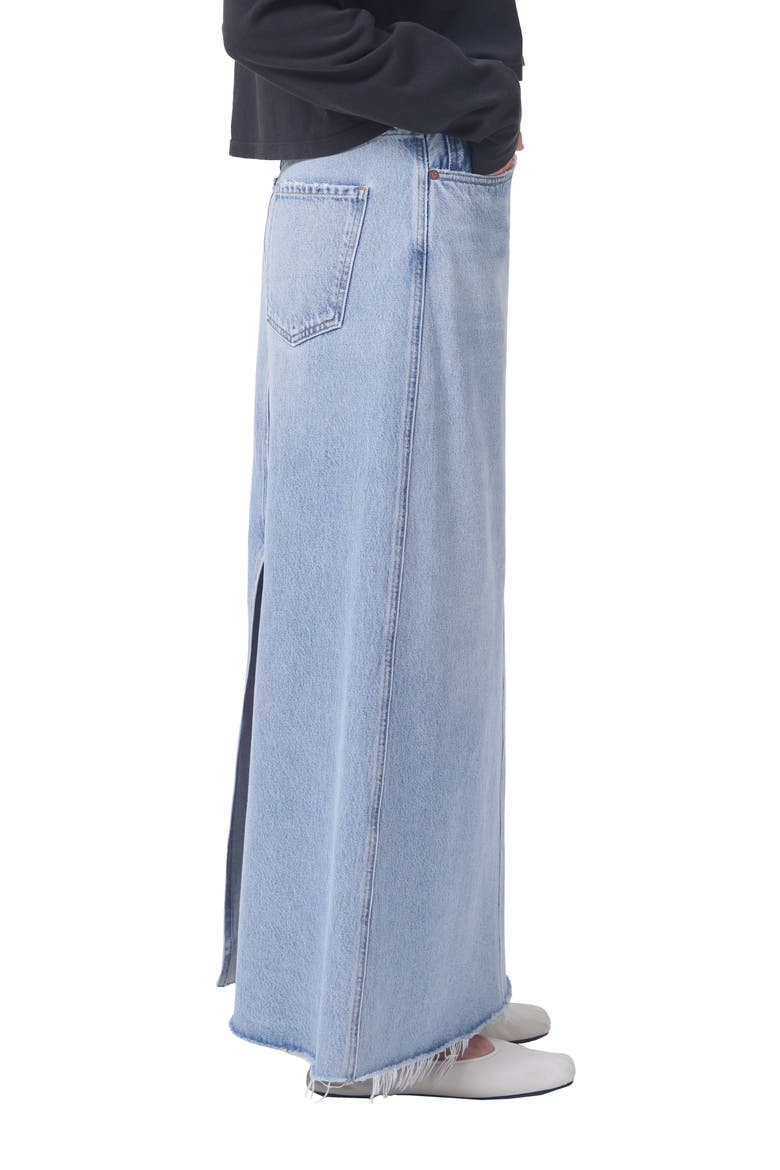 Hilla Denim Maxi Skirt, Alternate, color, PRACTICE