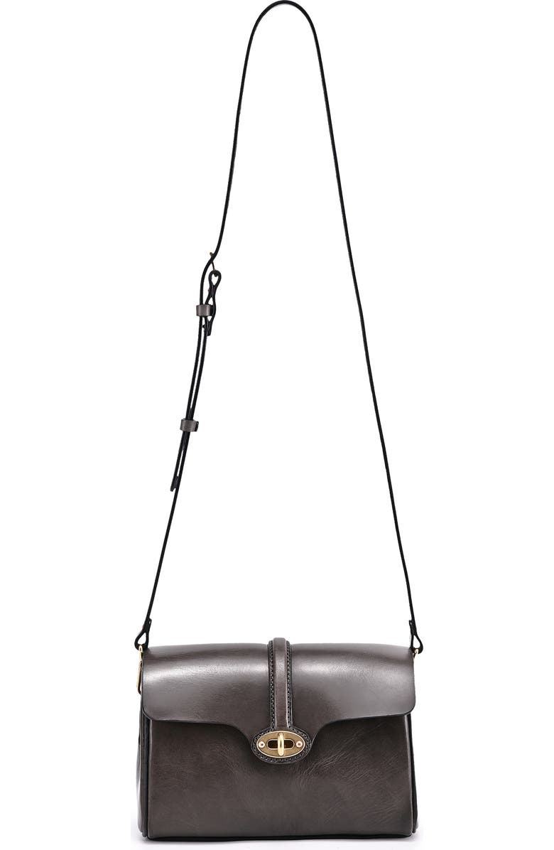 OLD TREND Laurel Genuine Leather Vintage Slim Crossbody, Alternate, color, Grey