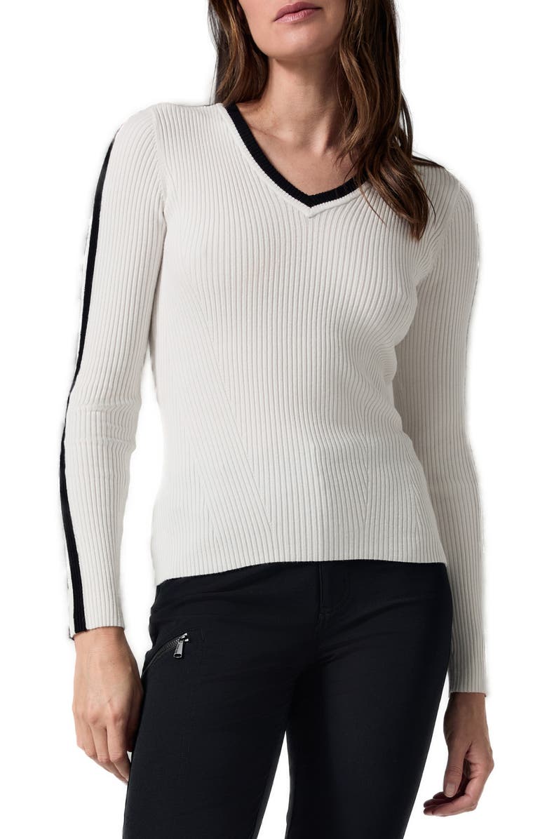 Alp N Rock Kris Sleeve Stripe V-Neck Rib Sweater, Main, color, 