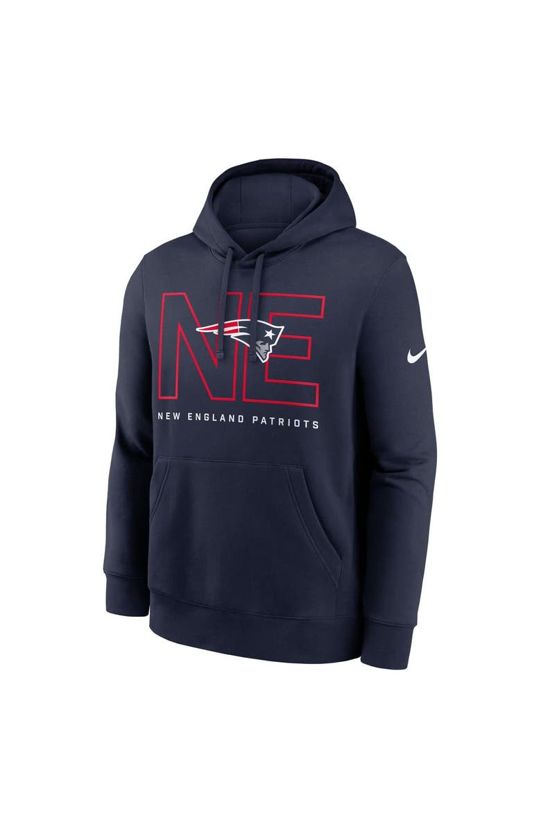 Nike Men's Nike Navy New England Patriots Busted Play Club Fleece Pullover Hoodie, Alternate, color, 