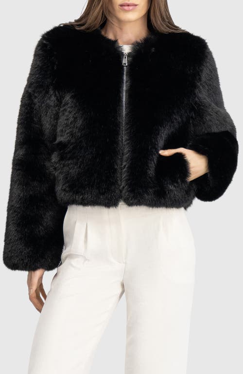 Lyla Grant Fur-free Fox (faux Fur) Bolero In Black
