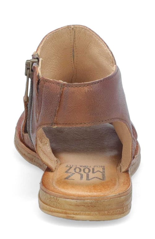 Miz Mooz Flaire Scrunch Leather Sandal In Brandy