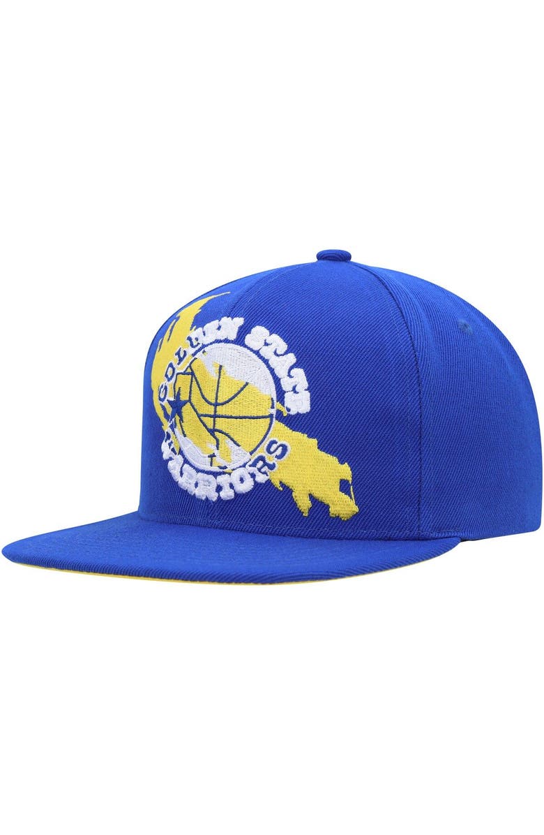 Mitchell & Ness Men's Mitchell & Ness Royal Golden State Warriors Paint By Numbers Snapback Hat, Main, color,